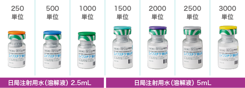 日局注射用水（溶解液）2.5mL、日局注射用水（溶解液）5mL